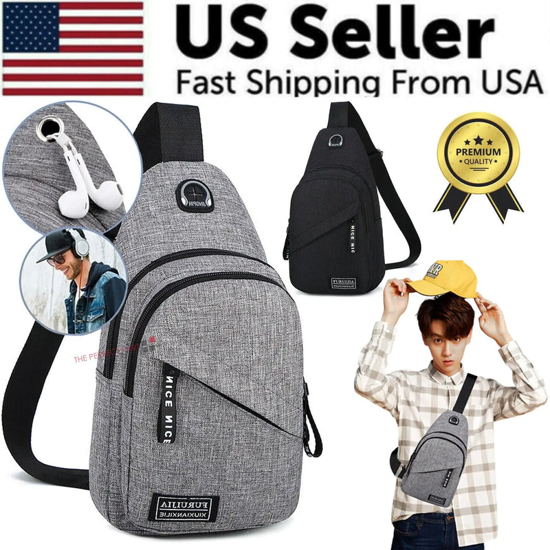 Unisex Sling Bag Chest Fanny Packs Cross Body Travel Sports Shoulder Backpack